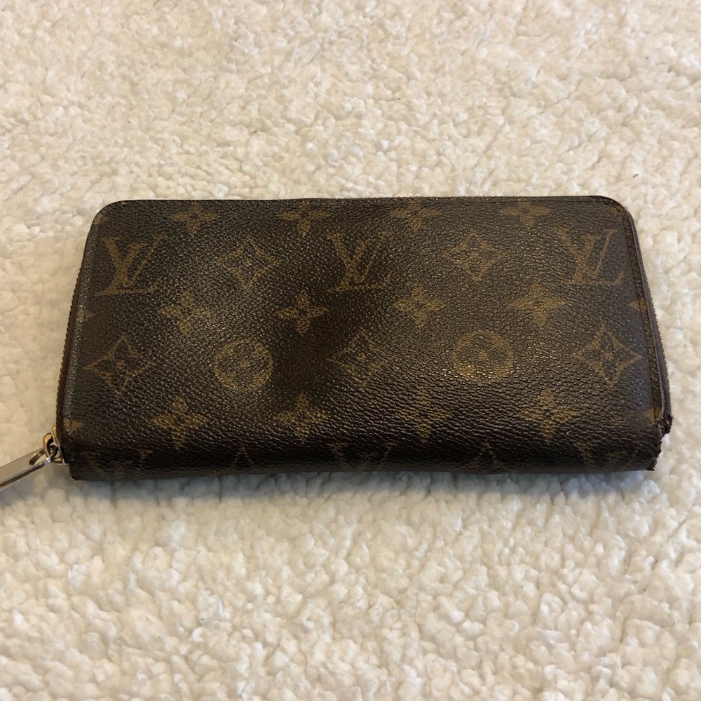 Louis Vuitton Monogram Zip Wallet in Brown and Gold